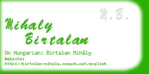 mihaly birtalan business card